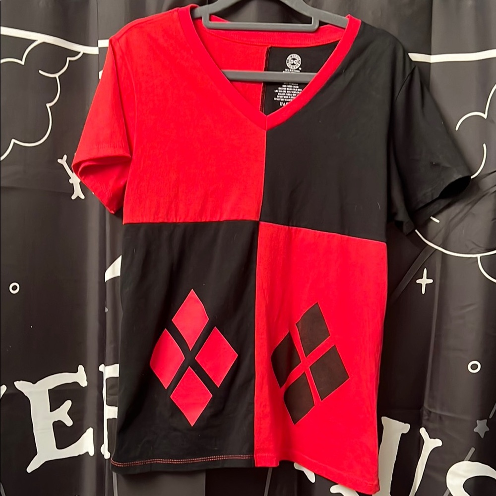 DC Comics Harley Quinn Red and Black Shirt